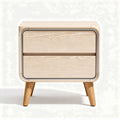 Wooden nightstand with two drawers and natural finish 40 x 45 x 40cm