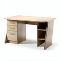 White metal desk with drawers and shelves for home office 120 x 60 x 75cm