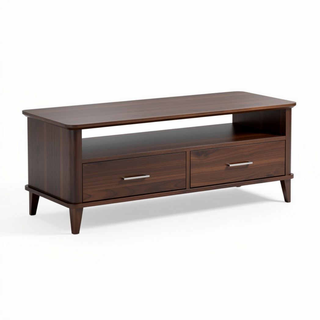 Wooden TV stand with storage drawers for living room 120 x 40 x 50cm