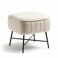 Fabric ottoman stool with metal legs 45 x 45 x 40cm for living room use